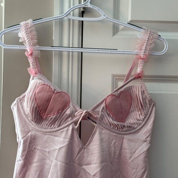 New! For Love And Lemons Heart Slip Pink 45042 - Picture 7 of 15